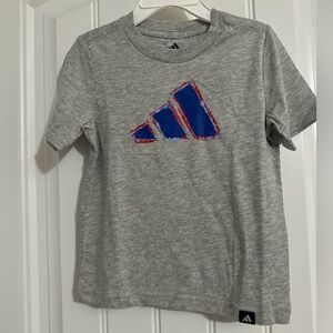 Cute adidas toddler boys size 3T gray short sleeve logo t-shirt